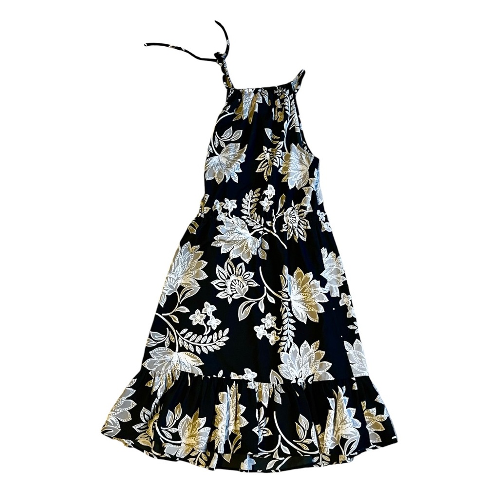 Black/Gray Floral Sleeveless Dress